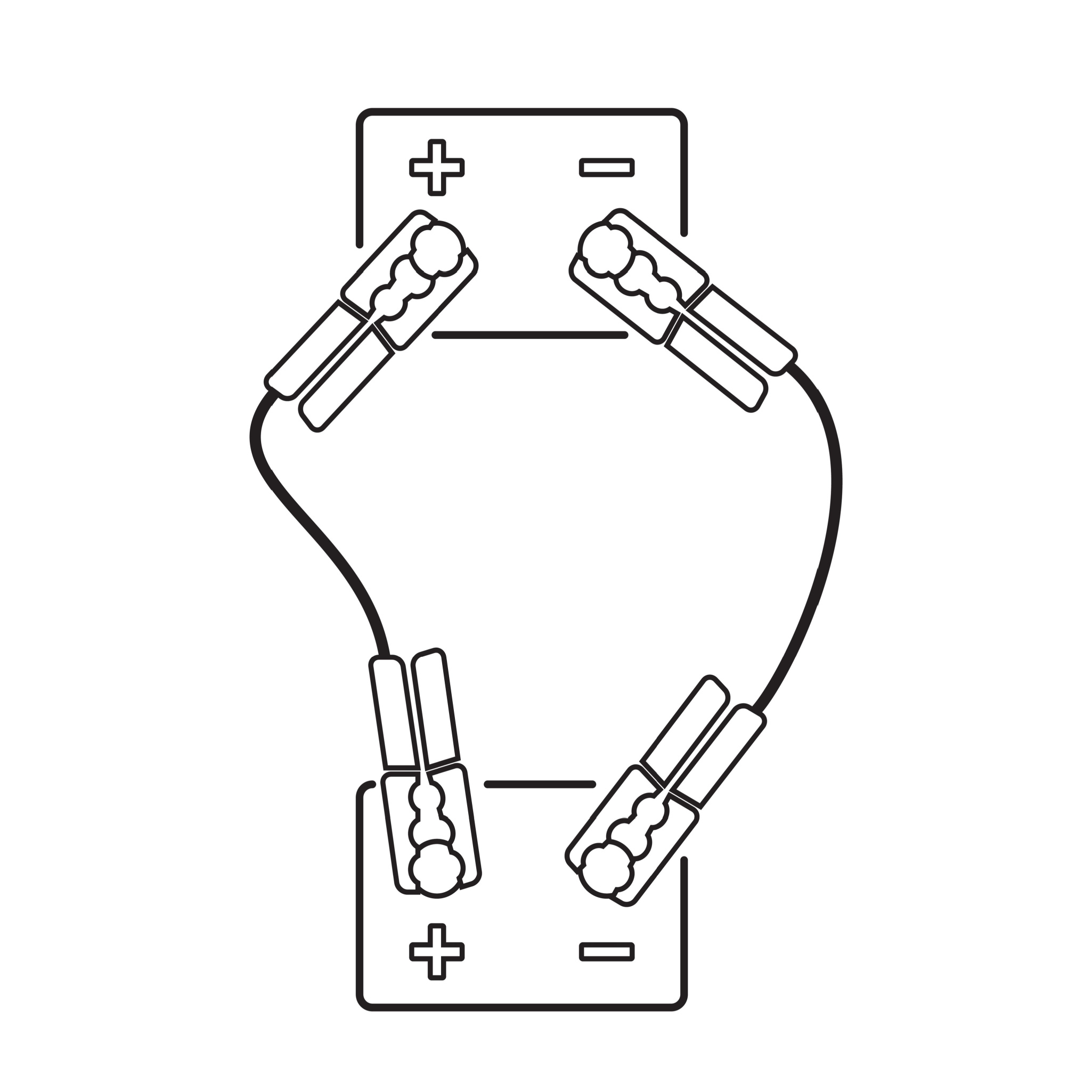 Car Battery Positive and Negative Infographic